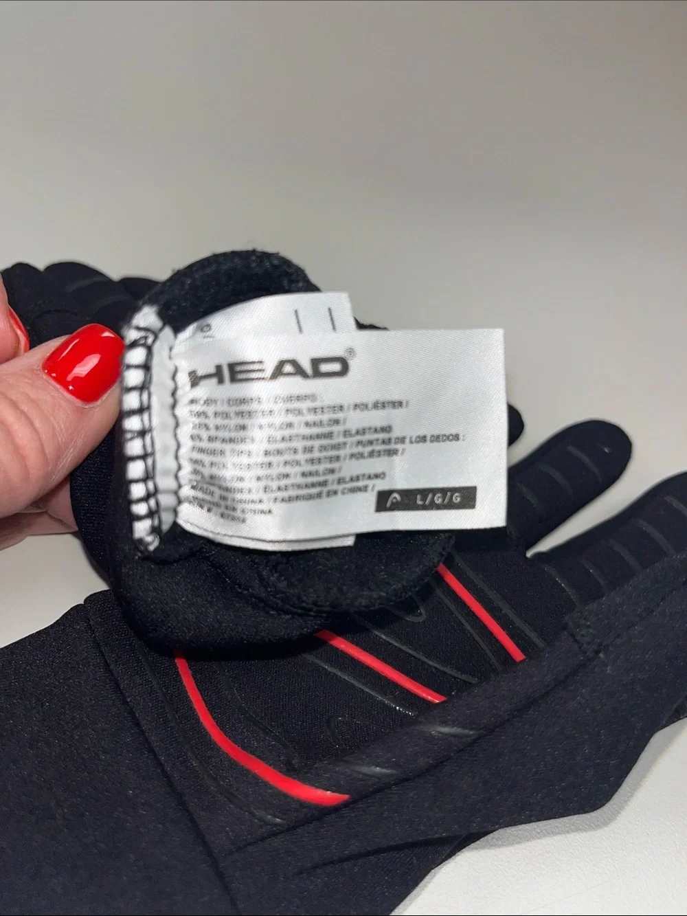 HEAD Black kids Fleece Winter Gloves with Connector Clip